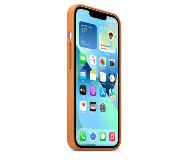 Apple Skórzane etui iPhone 13 złocisty brąz - 681265 - zdjęcie 3